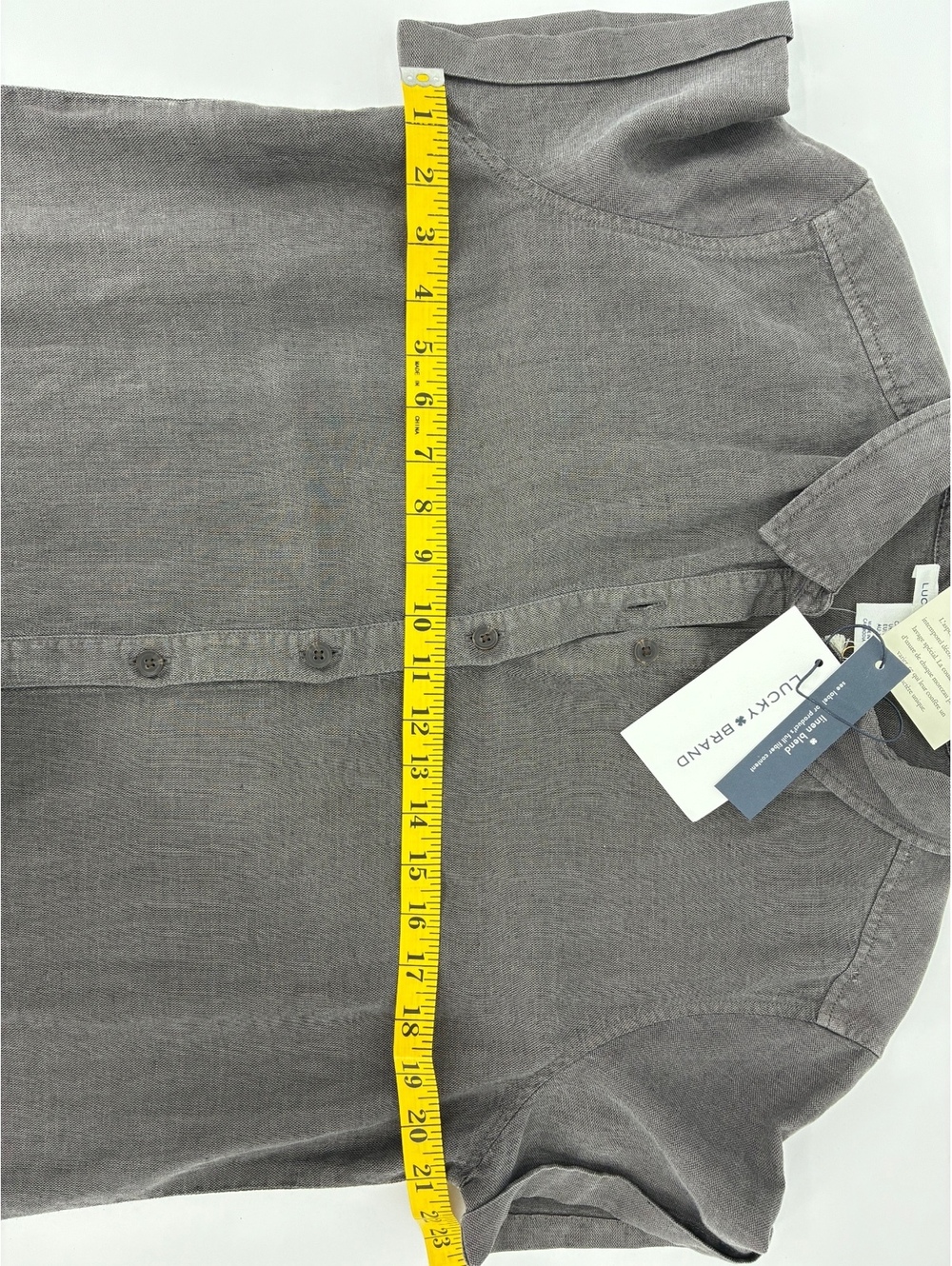 Lucky Brand NWT Vintage Look Linen Blend Shirt Dress in Taupe Size Large - Picture 4 of 7